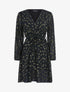 Robe à imprimé feuilles irisées - Noir - 1