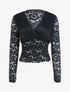 Crop top en dentelle festonnée - Noir - 1
