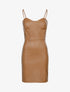 Robe en simili à buste à coutures - Camel - 1