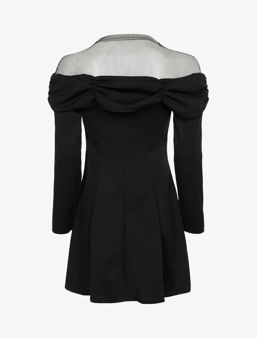 Robe buste à plis - Noir - 2