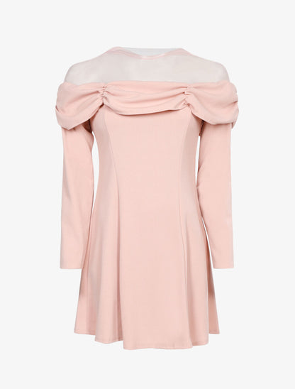 Robe buste à plis - Rose - 1