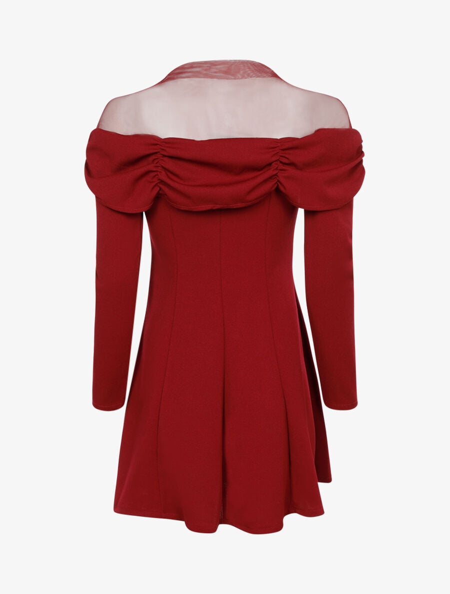Robe buste à plis - Lie de vin - 2