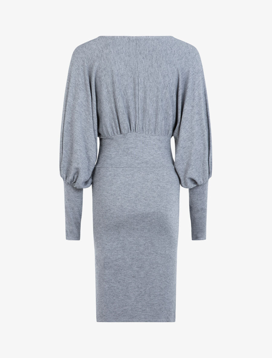 Robe fourreau à buste chauve souris - Gris clair - 2