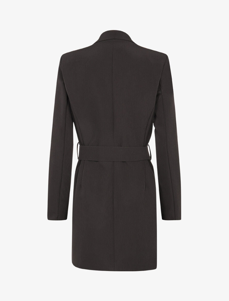 Blazer long à fermeture croisée - Noir - 2