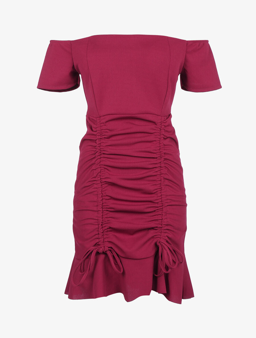 Robe à cordons de serrage - Bordeaux - 1