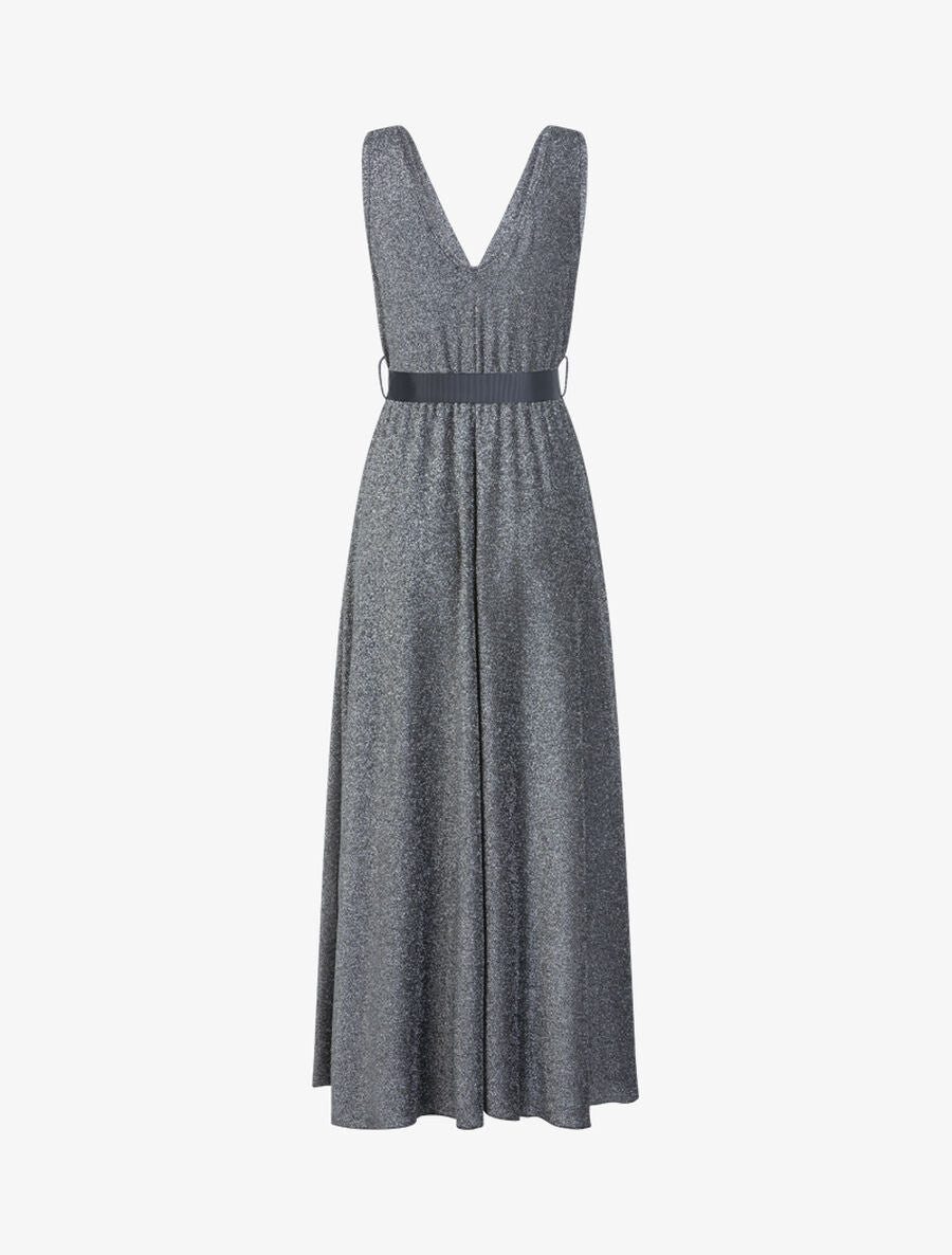 Robe longue pailletée - Argent - 2