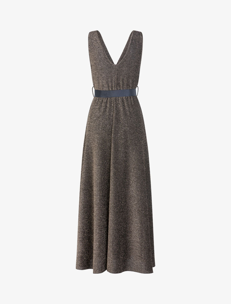 Robe longue pailletée - Or - 2