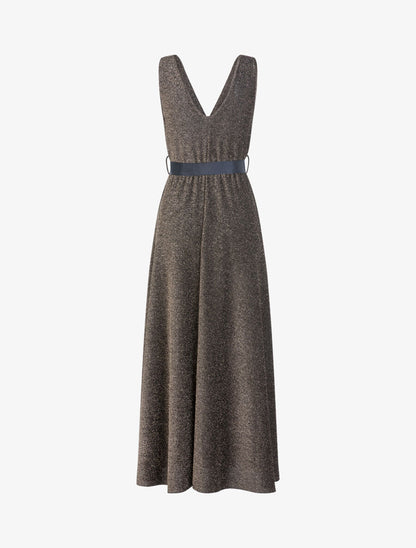 Robe longue pailletée - Or - 2