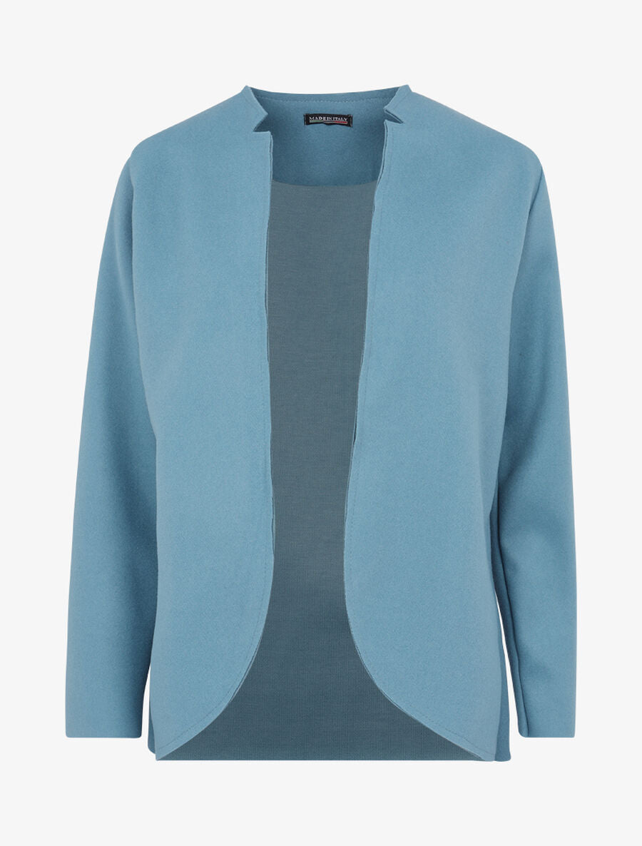 Veste casual en feutre - Bleu - 1
