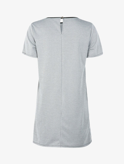 Robe manches courtes à imprimés - Noir/blanc - 2