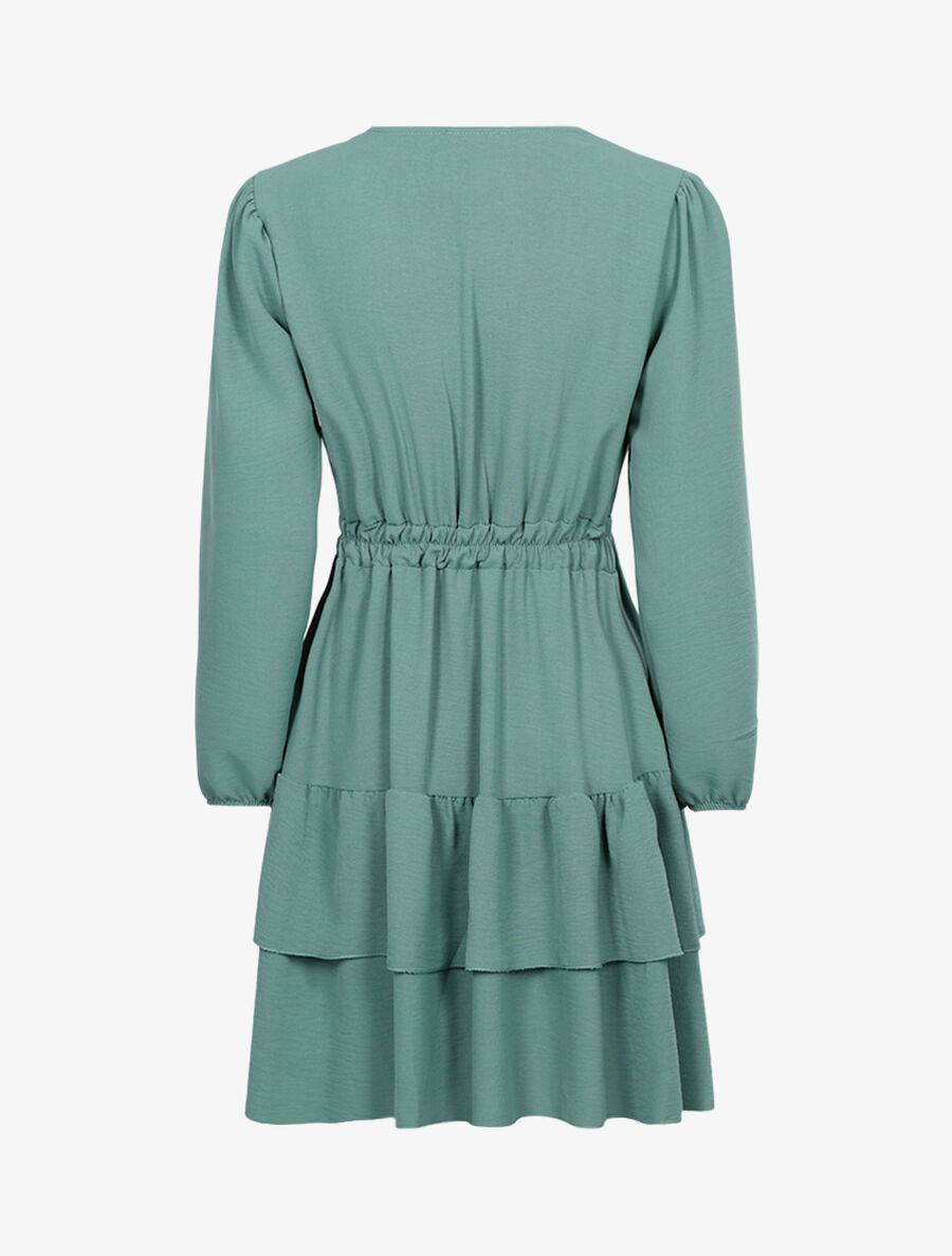 Robe légère à buste boutonné en V - Vert d&