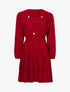 Robe légère à buste boutonné en V - Lie de vin - 1
