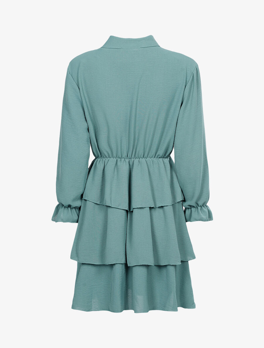 Robe à bas volanté - Vert d&