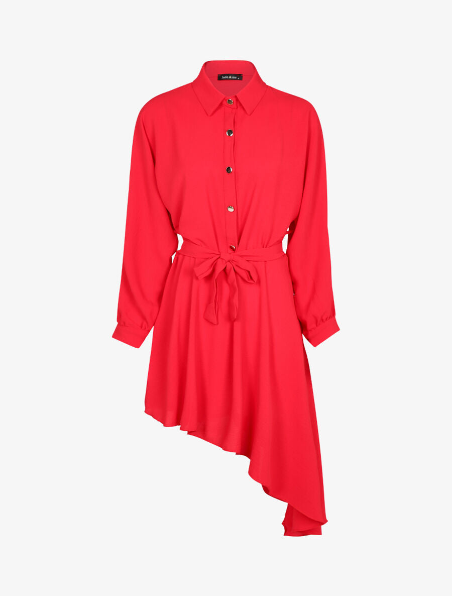 Tunique à bord biseauté - Rouge - 1