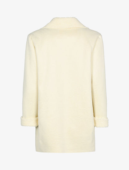 Veste légère style cuir retourné - Écru - 2
