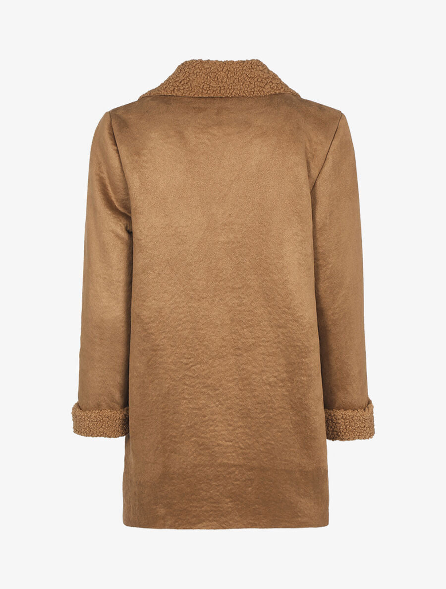 Veste légère style cuir retourné - Camel - 2