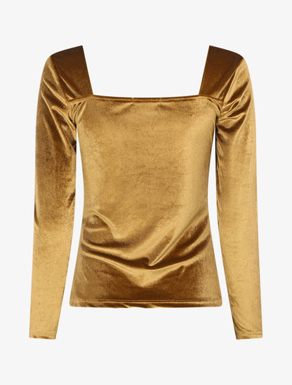 Top effet velours - Camel - 2