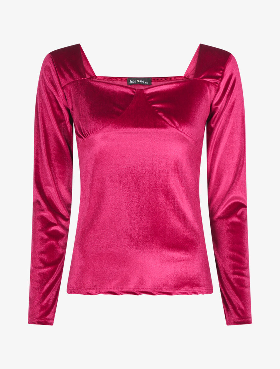 Top effet velours - Bordeaux - 1