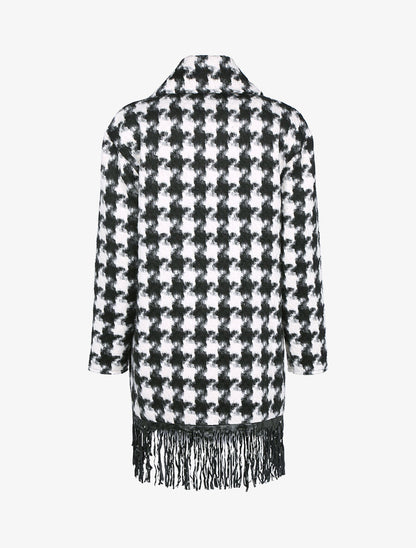 Veste légère imprimé et à franges - Blanc - 2