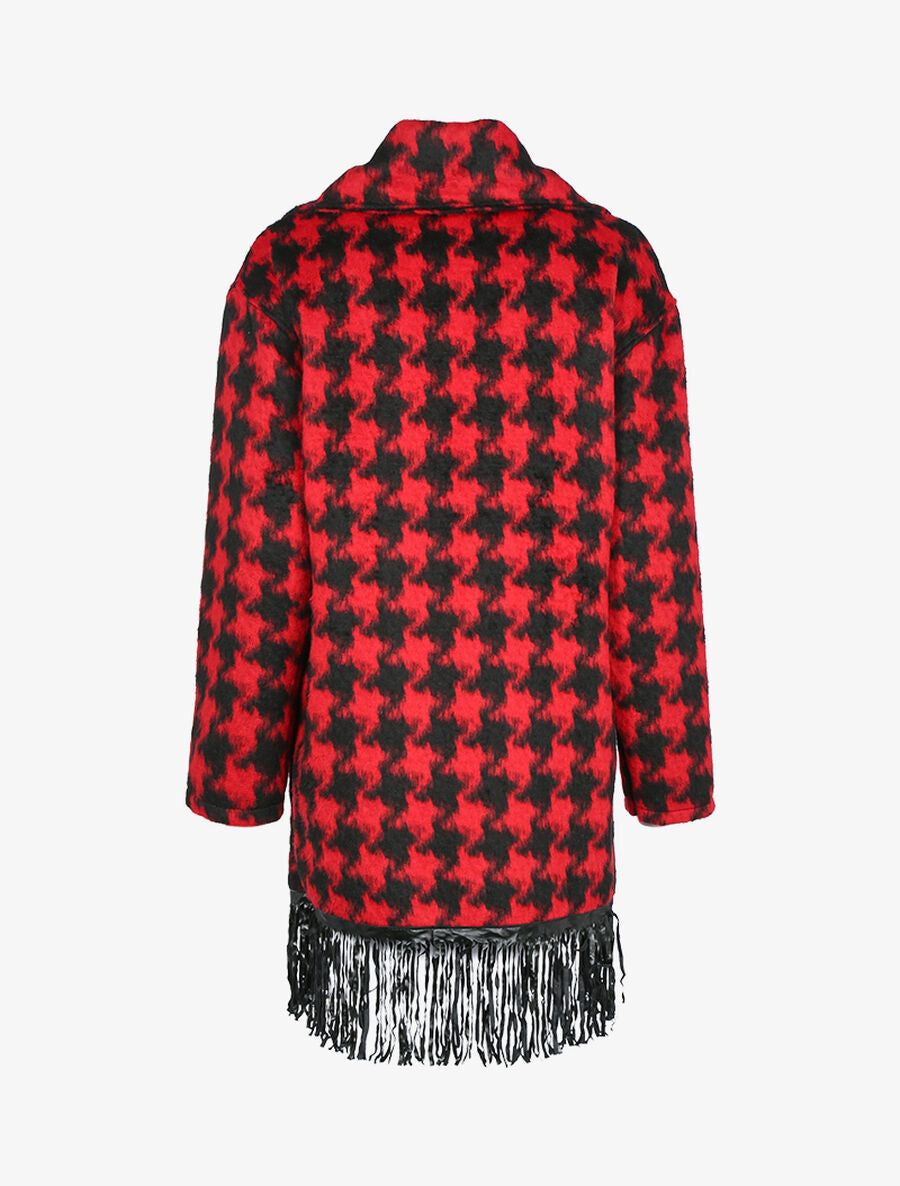 Veste légère imprimé et à franges - Rouge - 2