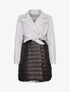 Manteau oversize en laine bouclette et doudoune - Gris clair/noir - 1