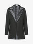 Manteau fin à intérieur imprimé - Noir - 1