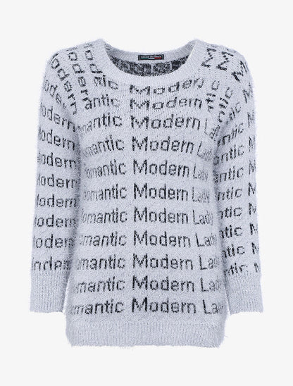 Pull Romantic Modern Lady - Gris clair - 1