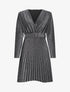 Robe pailletée à bas gaufré - Argent - 1