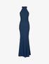 Robe sirène pailletée à encolure américaine - Bleu - 1