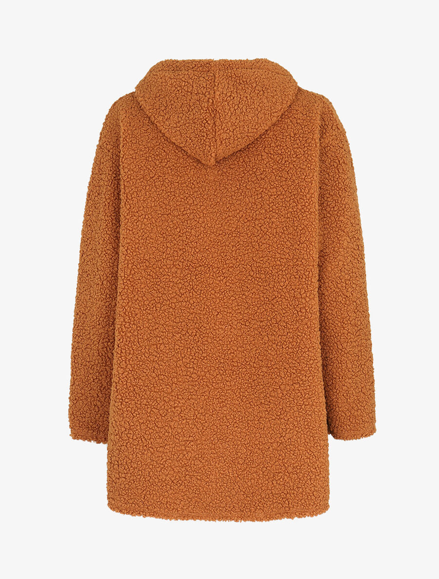 Manteau à capuche coupe droite - Rouille - 2
