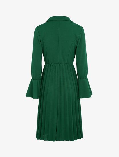 Robe style officier à bas gaufré - Vert - 2