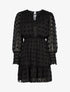 Robe patineuse en voile à reliefs - Noir - 1