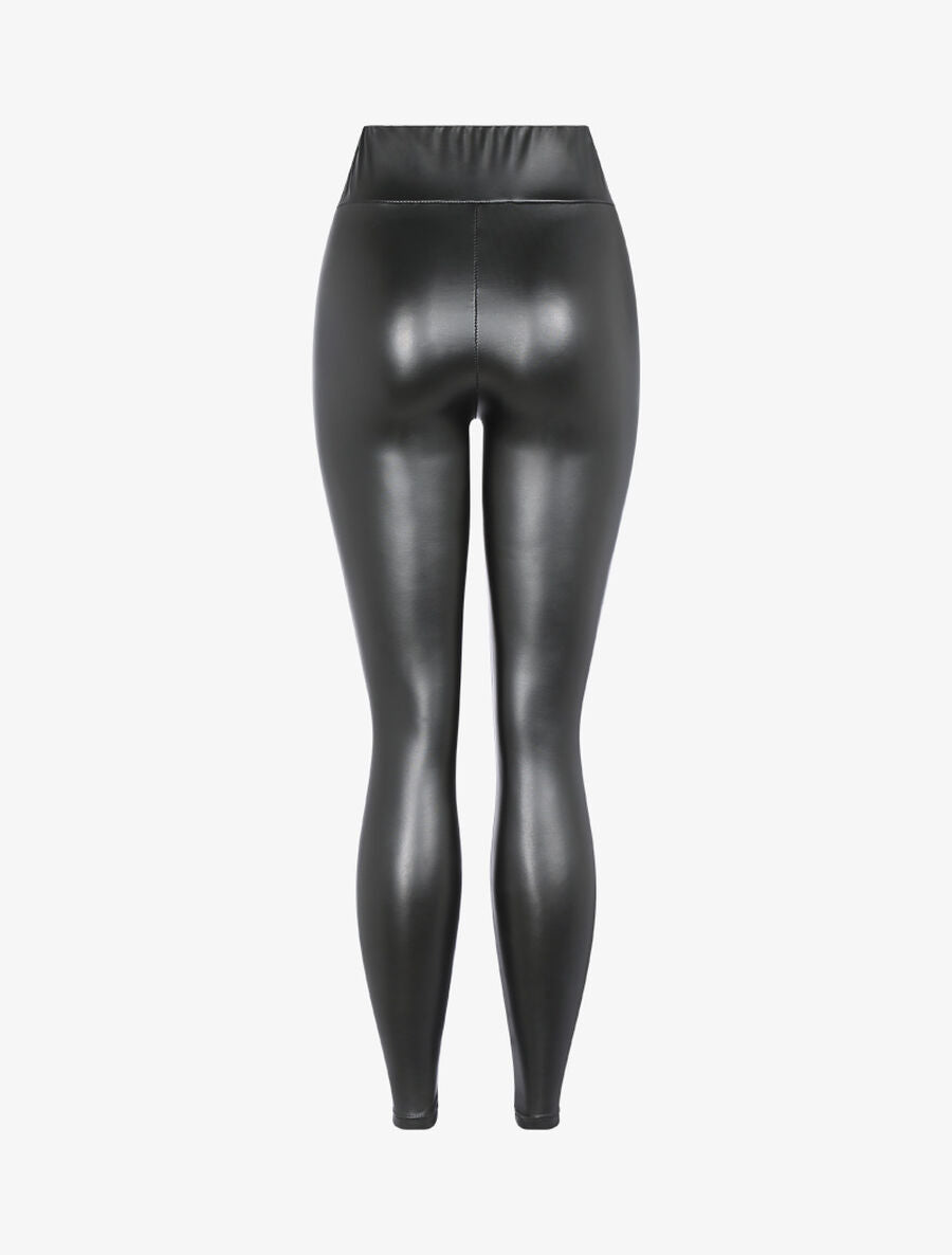 Legging ultra fin effet simili - Noir - 2
