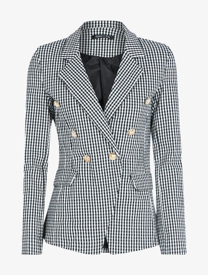 Veste à imprimé petits carreaux - Noir/blanc - 3