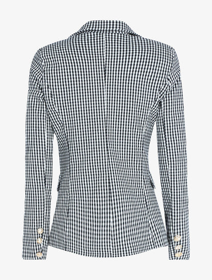 Veste à imprimé petits carreaux - Noir/blanc - 2