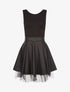 Robe bimatière et tulle - noir - 1