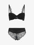 Ensemble push up en dentelle à motif graphique - Noir - 4