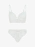 Ensemble soutien-gorge push up et tanga en dentelle - Blanc - 1