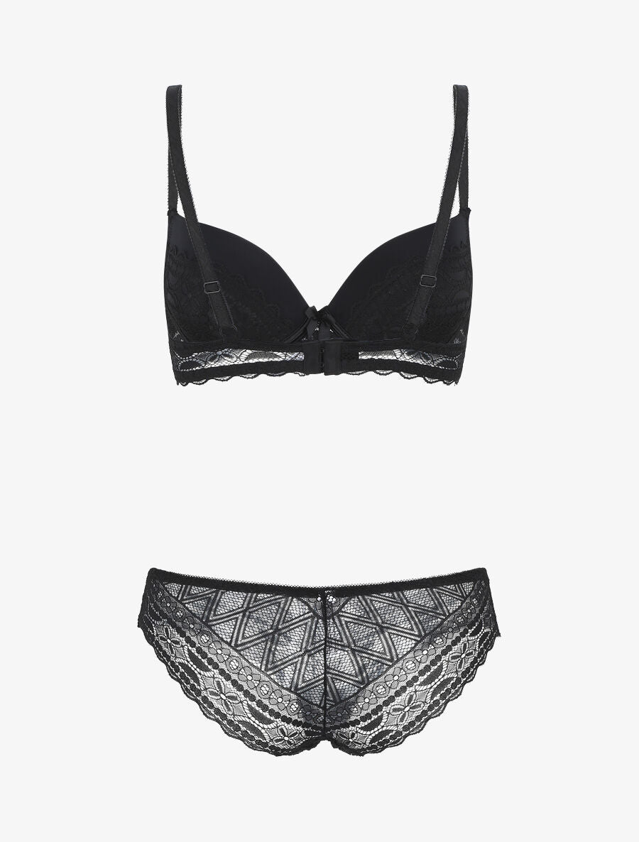 Ensemble lingerie à dentelle - Noir - 2