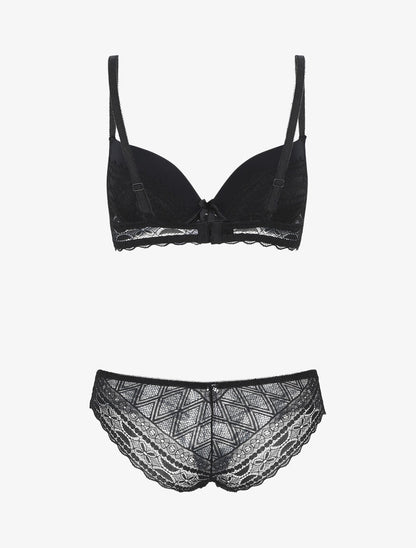 Ensemble lingerie à dentelle - Noir - 2