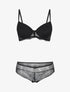 Ensemble push up à pois en dentelle - Noir - 1