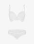 Ensemble push up bande en dentelle et noeud - Blanc - 1