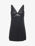 Robe nuisette à détail dentelle - Noir - 4