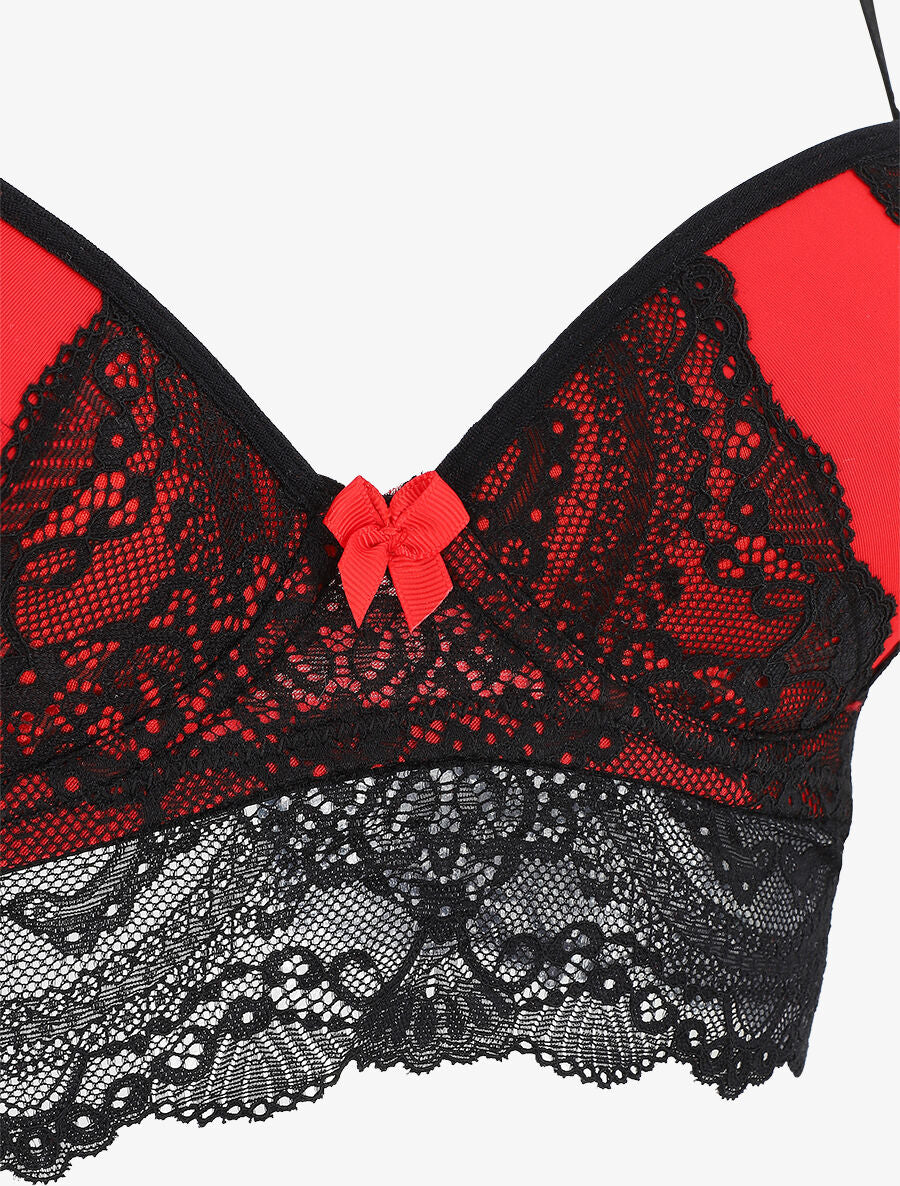 Ensemble push up bandeau en dentelle - Noir - 4