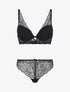 Ensemble push up bande en dentelle - Noir - 4