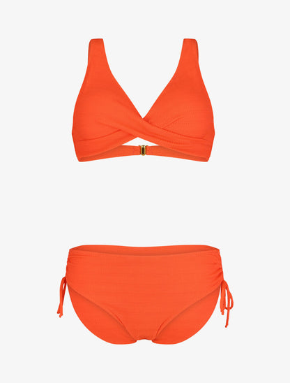 Bikini uni texturé - Orange - 3