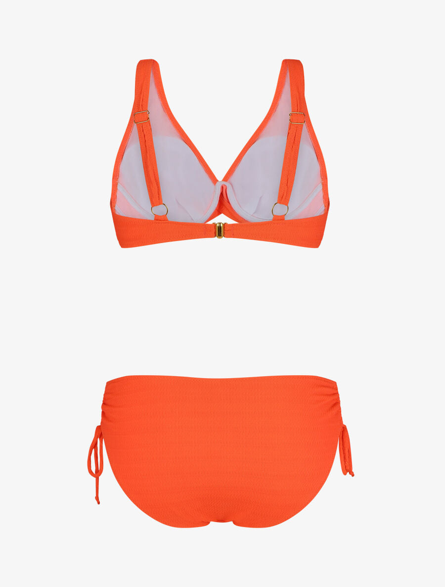 Bikini uni texturé - Orange - 2