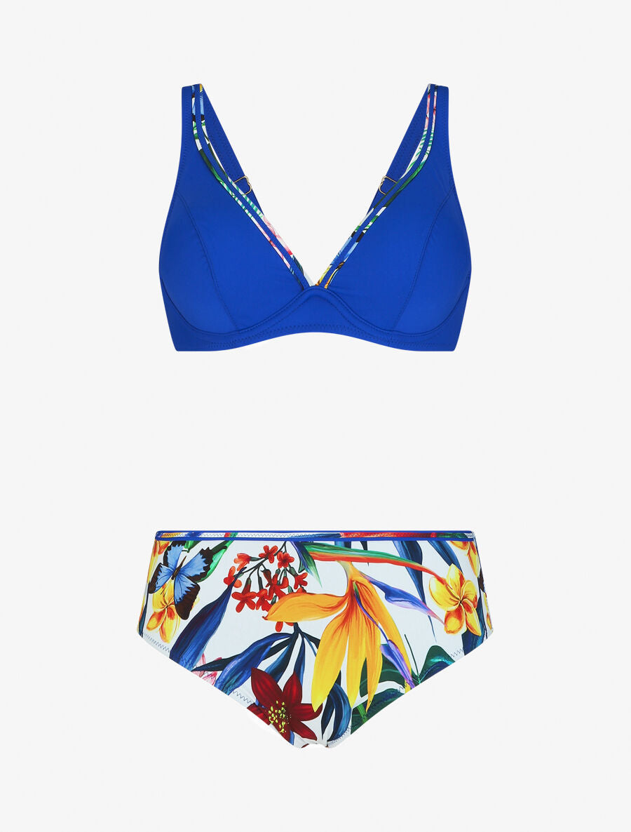 Bikini à imprimé tropical - Bleu roi - 5