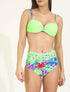 Bikini à imprimé fleurs tropicales - Vert fluo - 1