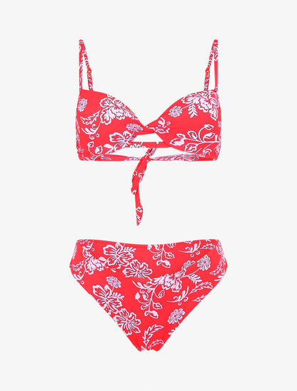 Bikini imprimé fleurs hawaïennes - Rose fluo - 5